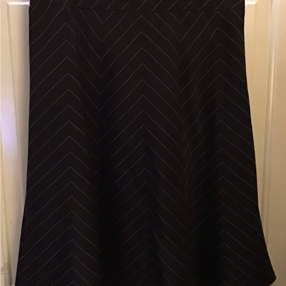 Black Chevron A-Line Skirt